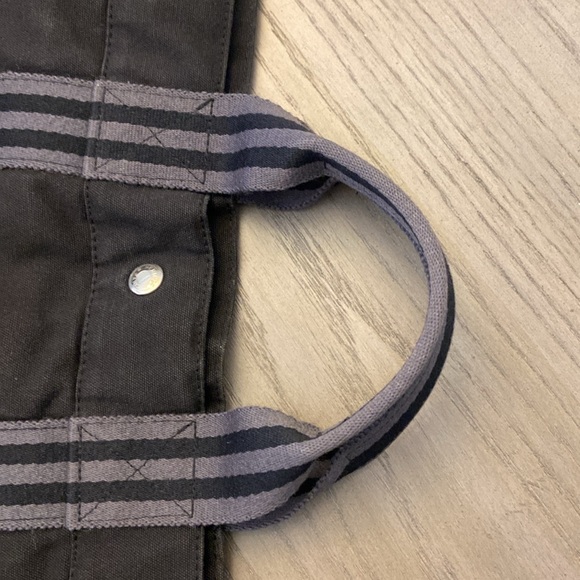 HERMÈS Canvas Fourre Tout Bag Cotton Canvas Tote Bag Black Gray - Picture 10 of 12